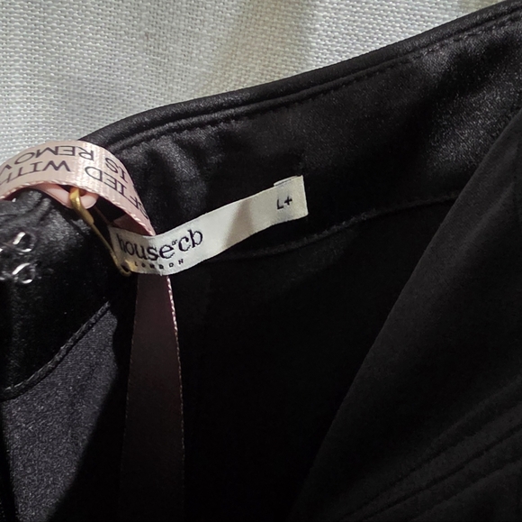 House Of CB Olivette black satin corset maxi dress XL - Picture 7 of 9